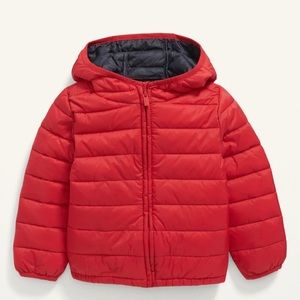 Red Old Navy Puffer Coat